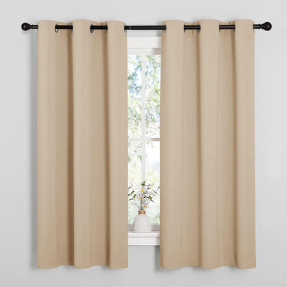 NICETOWN Blackout Curtains 2 Panels for Bedroom- Thermal Insulated Grommet Blackout Curtains 63 Inches Long for Living Room/Kitchen Rideaux occultants (2 Panels, W42 x L63 -Inch,Grey)