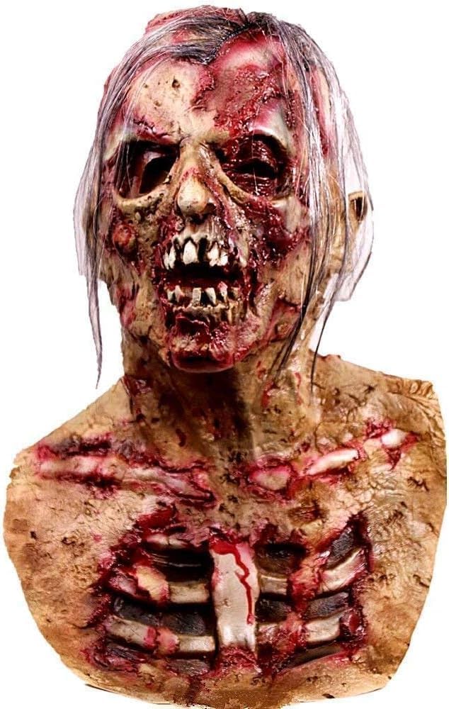 Hyper-Realistic Zombie Latex Mask, Hand-Painted for Halloween Horror Party & Haunted House