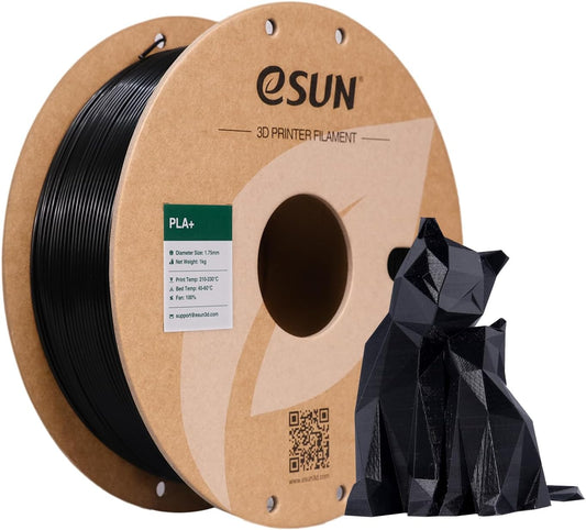 eSUN PLA Plus Filament 1.75mm, PLA Pro PLA+ 3D Printer Filament, Dimensional Accuracy +/- 0.03mm, 2.2 LBS (1KG) Spool 3D Printing Consumables for Most FDM 3D Printers, Black