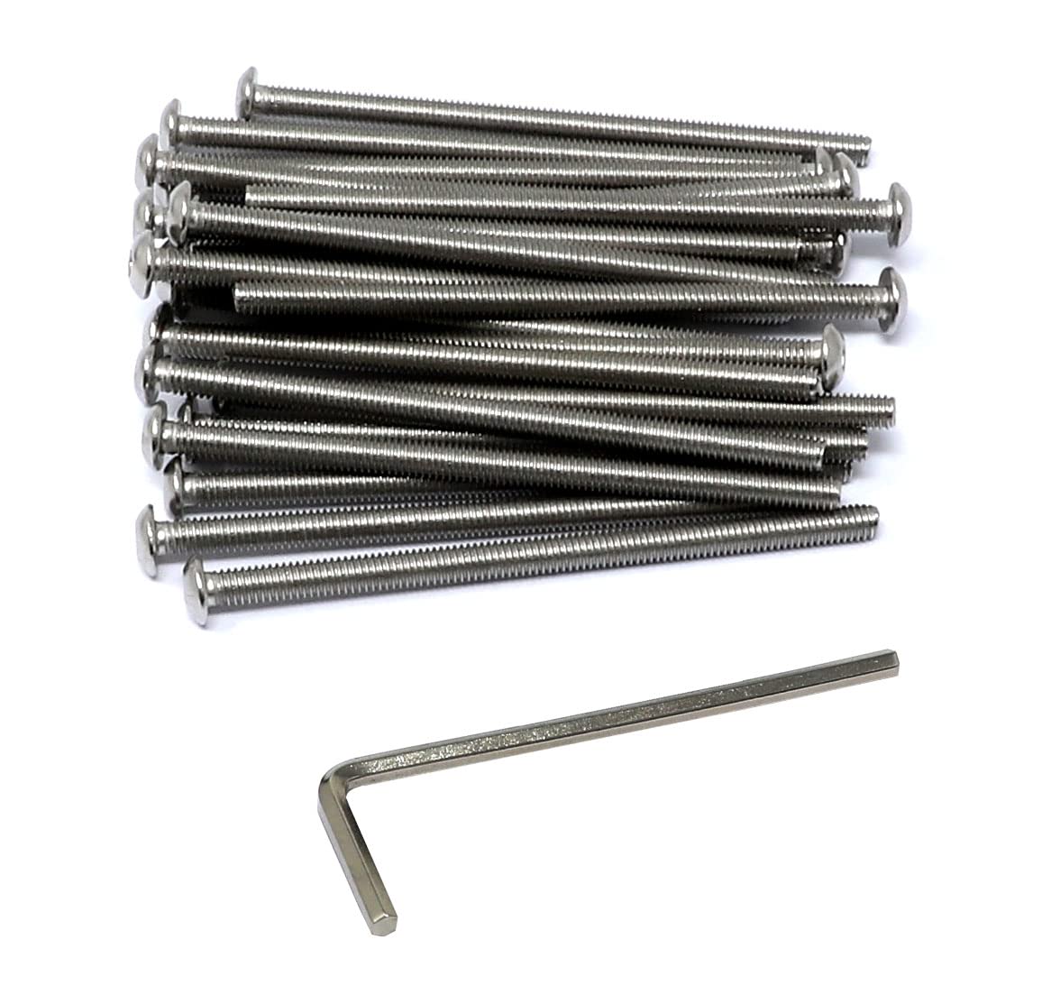 iexcell 50 Pcs M6 x 20mm Thread Pitch 1 mm Stainless Steel 304 Hex Socket Button Head Cap Screws Bolts Kit