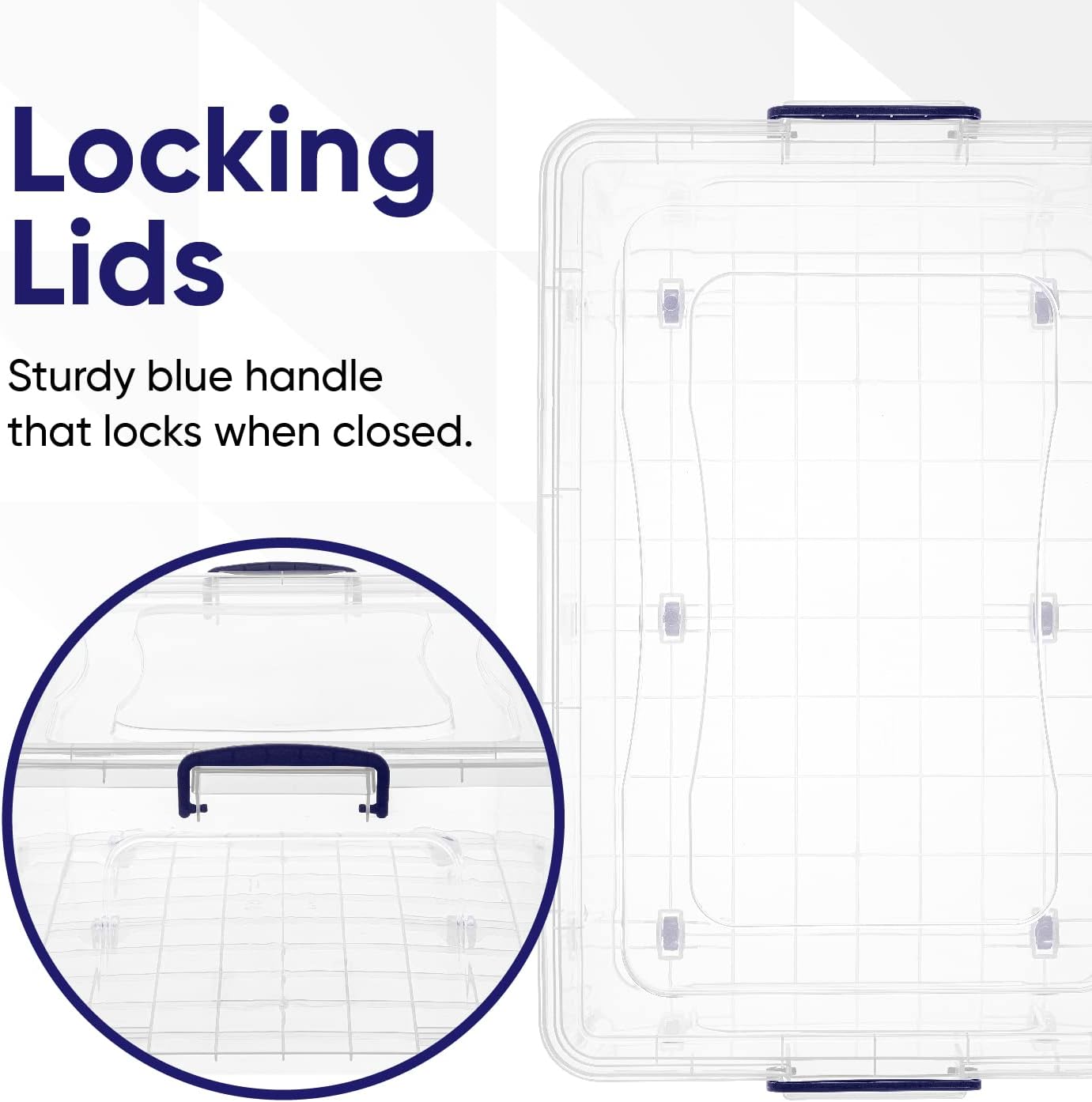 Superio Storage Bins with Lids- 3 Pack, 1.85 Qt Clear Boxes for Organizing, Stackable Plastic Containers- BPA Free, Non-Toxic, Odor Free, Organizer for Home, Office, Dorm