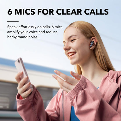 soundcore by Anker Liberty 4 NC Wireless Noise Cancelling Earbuds, 98.5% Noise Reduction, Adaptive Noise Cancelling to Ears and Environment, Hi-Res Sound, 50H Battery, Wireless Charging, Bluetooth 5.3