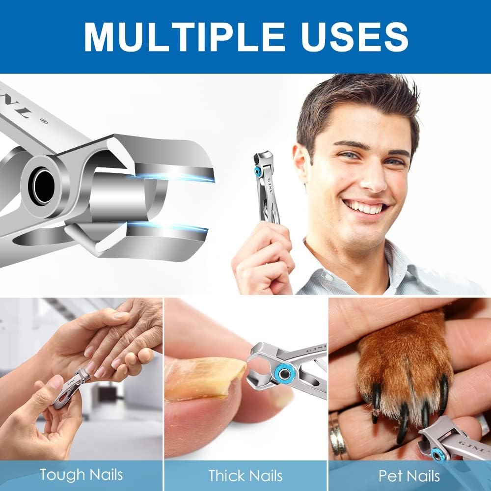 Nail Clippers for Men Thick Nails - Gifts for Men Dad Sharp Extra Large Heavy Duty Toesnail Clippers, 16mm Wide Jaw Opening Toenail Clippers for Seniors Nails Cutter