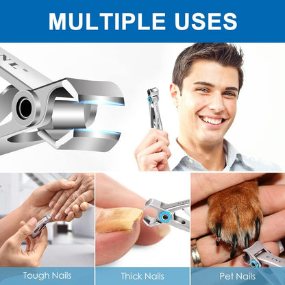 Nail Clippers for Men Thick Nails - Gifts for Men Dad Sharp Extra Large Heavy Duty Toesnail Clippers, 16mm Wide Jaw Opening Toenail Clippers for Seniors Nails Cutter