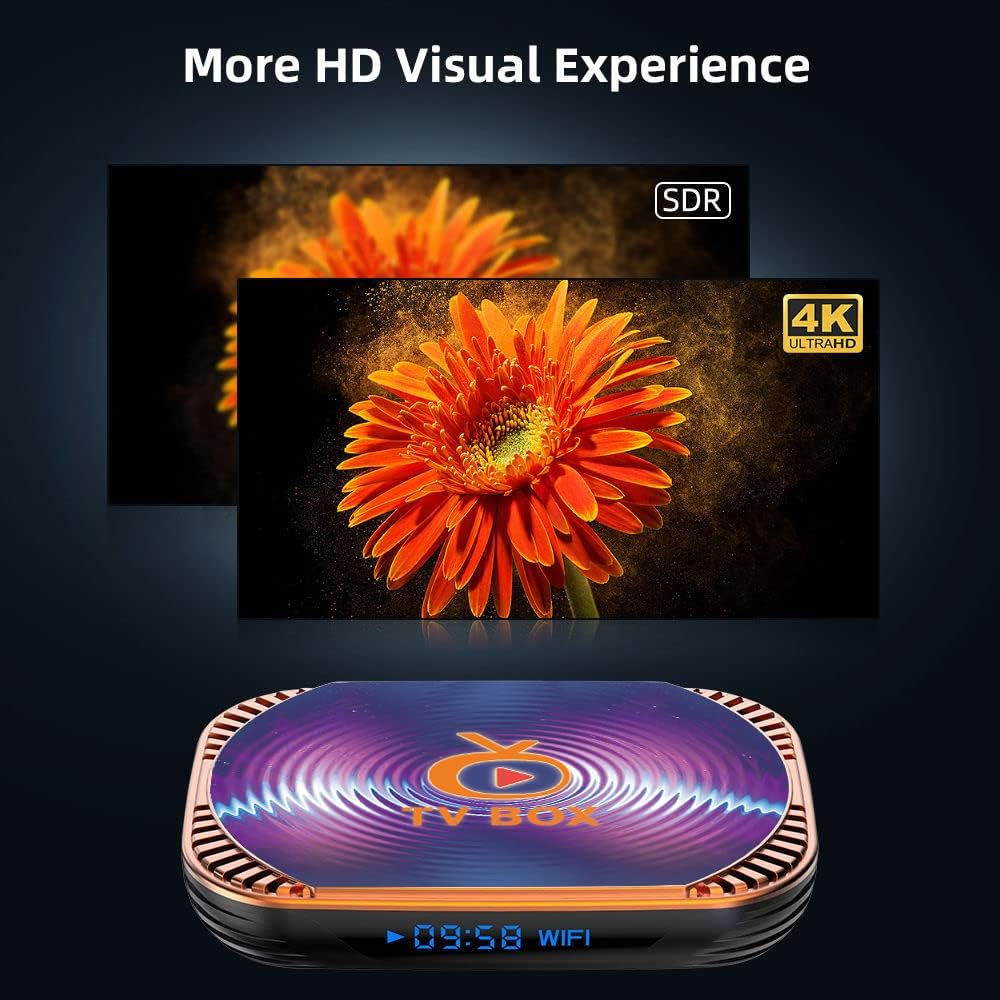 Android 11.0 TV Box 4GB Ram 32GB ROM TV Box MxIII X4 Amlogic S905X4 Quad Core with Dual Wi-Fi 2.4G/5.0G BT 4.0 8K 1000M LAN USB 3.0 Smart Tv Box