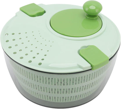 Salad Spinner, Lettuce Spinner Fruit And Vegetable Wash 4L Vegetable Dryer PP Salad Spinner with 2 Lid Locks for Home Kitchen Green
