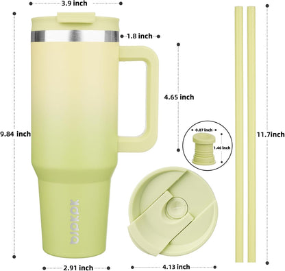 BJPKPK Tumbler with Handle and Straw 30oz Insulated Tumbler Cups with Lid Stainless Steel Travel Coffee Mug,Indigo Black