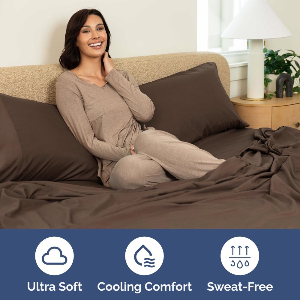 Extra Deep Queen Sheet Set - 6 Piece Breathable & Cooling Sheets - Hotel Luxury Bed Sheets Set - Easy & Secure Fit - Soft, Wrinkle Free & Comfy Sheets Set - White Sheet Set w/Extra Deep Pockets