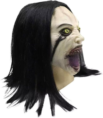 Creepy Crying Woman Mask Scary Zombie Female Ghost Mask Devil Full Head Mask Halloween Cosplay Props