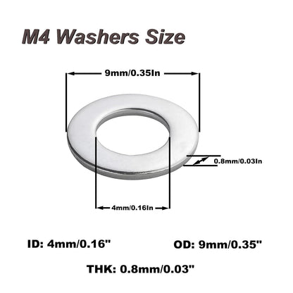 Fajoeda M6 Flat Washers 120Pcs M6 304 Stainless Steel Flat Washer for Bolts Screws, M6 x 12 mm x 1.5 mm