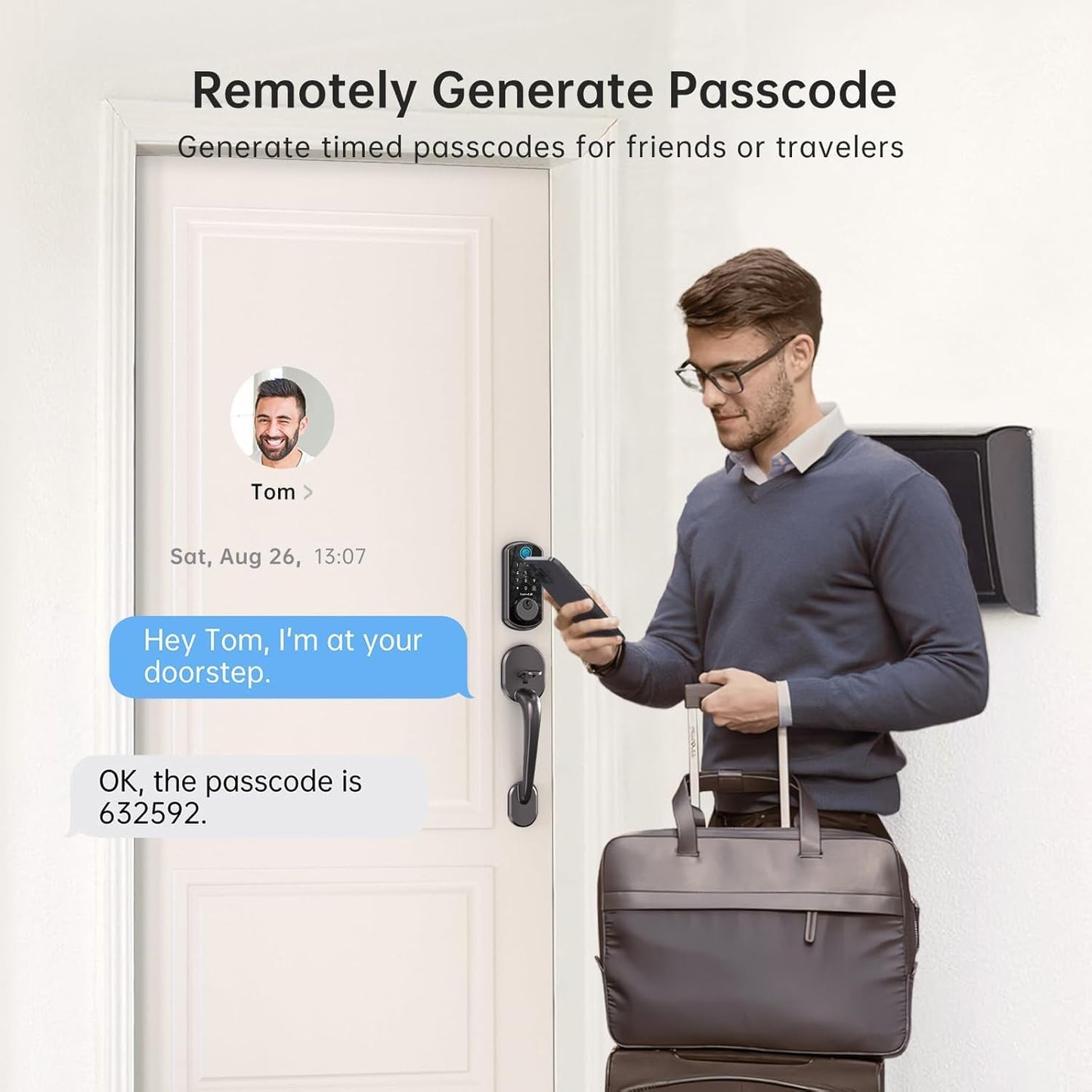 Hornbill Smart WiFi Front Door Lock: Keyless Entry Fingerprint Deadbolt - Alexa Bluetooth Electronic Keypad Door Locks for House Apartment Auto Lock Smart Life APP Remote Control - Black