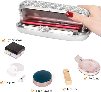 CORIOS Women's Evening Handbag Crystal Tassel Clutch Purses Rhinestones Shoulder Bag Banquet Bag Bridal Wedding Purse