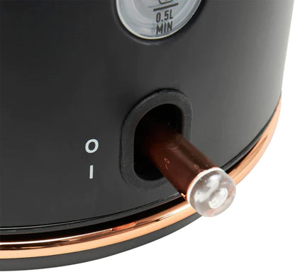 Haden Dorset 75070 Retro Stainless Steel Tea Kettle, 1500W Hot Water Kettle Electric Kettles for Boiling Water, 1.7L Black/Copper Electric Tea Kettles Automatic Shut Off, Boil-Dry Protection Tea Pots