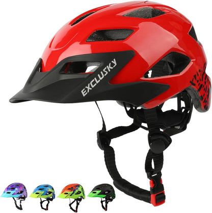Kids Helmet Exclusky Bike Helmet Kids Adjustable Boys Bike Helmet Age 5-13 Lightweight Girls Bicycle Helmet Childs Cycle Cycling Helmet 50-57cm