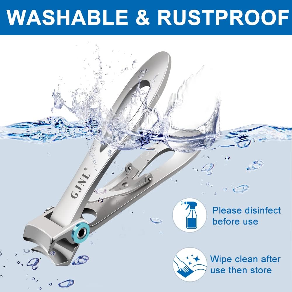 Nail Clippers for Men Thick Nails - Gifts for Men Dad Sharp Extra Large Heavy Duty Toesnail Clippers, 16mm Wide Jaw Opening Toenail Clippers for Seniors Nails Cutter