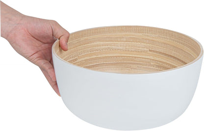 Restaurantware-Bambuddha 51 Ounce Extra Large Salad Bowl, 1 Heavy-Duty Round Salad Bowl - Sustainable, Reusable, Blue Bamboo Serving Dish, for Serving Salads, Fruits, and Appetizers