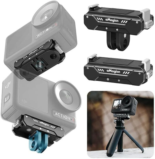 Coyktonty Magnetic Mount/Foldable Adapter for DJI Action4/Osmo Action 3,Magnetic Accessories Camera Mount, Conversion Adapter Tripod