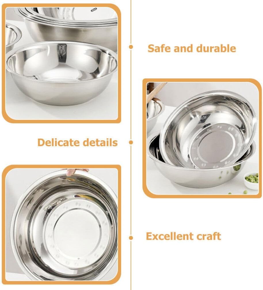 MAGICLULU Stainless Steel Basin, 14 Inch Mixing Bowl for Kitchen Use, Metal Washtub, Versatile for Cooking and Serving