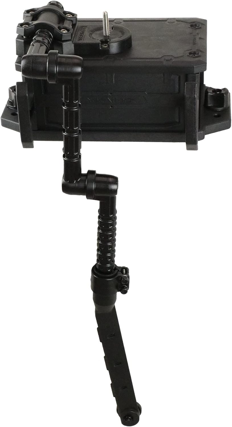 YakAttack CellBlok with Switchblade Transducer Arm | Track-Mounted Battery Box & Adjustable Fish Finder Mounting System for Kayaks | No-Drill, Easy Install | Made in USA