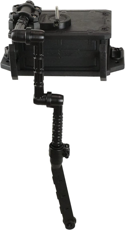 YakAttack CellBlok with Switchblade Transducer Arm | Track-Mounted Battery Box & Adjustable Fish Finder Mounting System for Kayaks | No-Drill, Easy Install | Made in USA