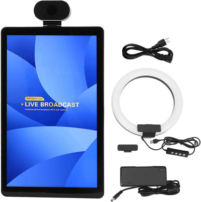 Generic Live Broadcasting Machine, Background Blur Live Broadcast Interactive Touch Screen 16GB 256GB Built in Sound Card for Android 11.0 (US Plug)
