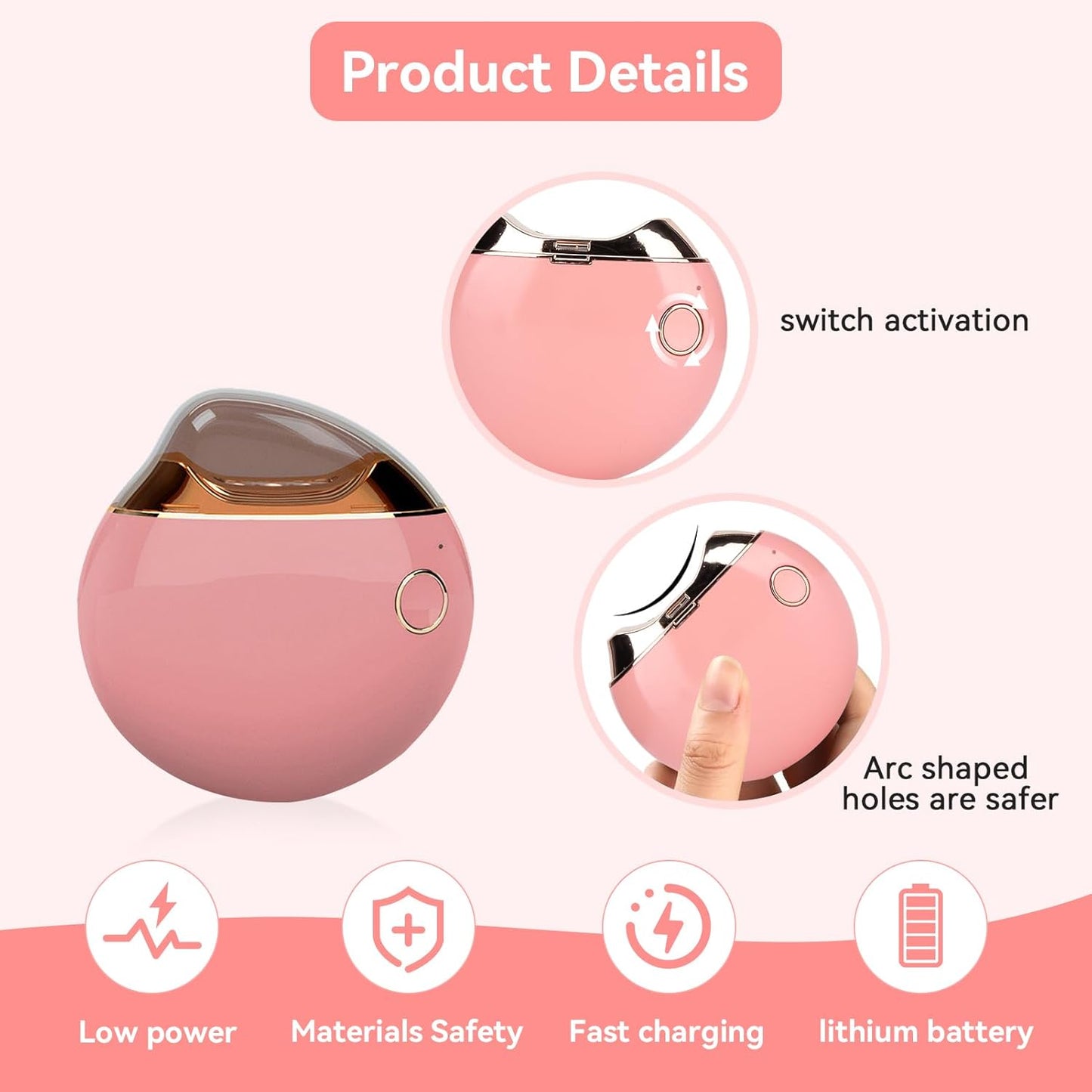 Electric Nail Clipper, Anti Splatter Rechargeable Automatic Nail Clipper Fingernail Clipper Nail Scissors Gift Fingernail Trimmer Fingernail Cutter for Children Seniors Adults