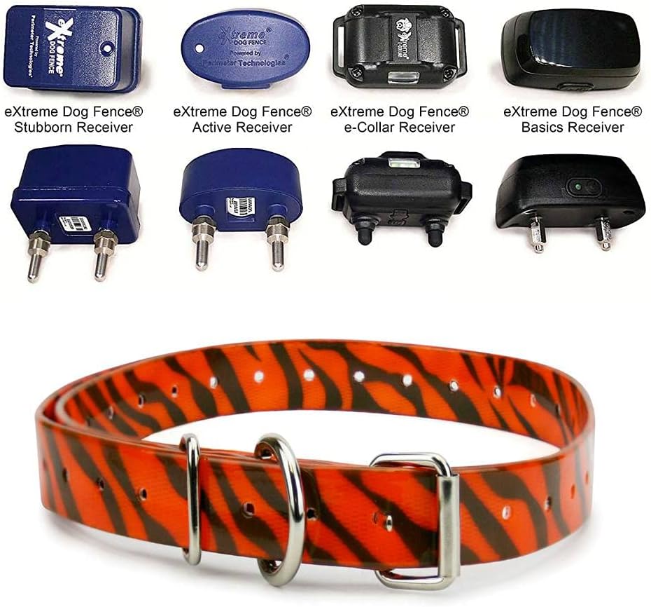 Orange Heavy-Duty 3/4" Waterproof and Odor Proof TPU Replacement Dog Collar Strap for Bark, Shock, Training and Electric Dog Fence Receiver Collars