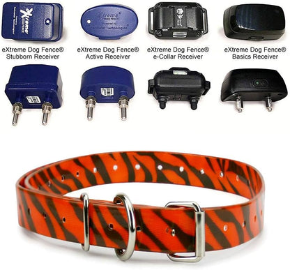 Orange Heavy-Duty 3/4" Waterproof and Odor Proof TPU Replacement Dog Collar Strap for Bark, Shock, Training and Electric Dog Fence Receiver Collars