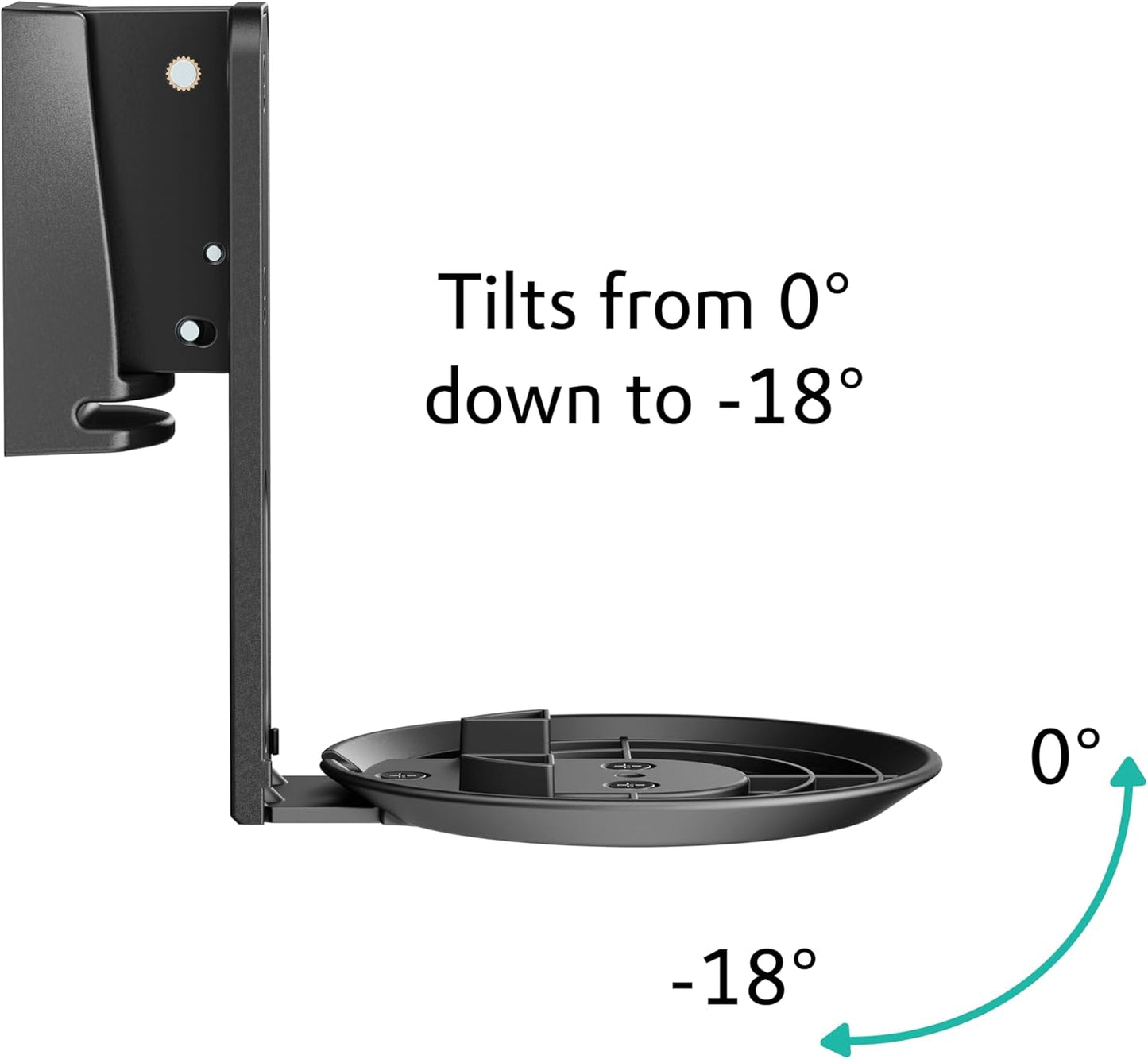 ynVISION.DESIGN Adjustable Wall Mount Compatible with Sonos ERA 100 Speaker - Black 2 Pack (Black, 1 Box of 2 Mounts)