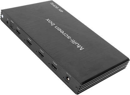 4K 60Hz HD Multiviewer with 3.5mm Output, 1 in 4 Out Quad Multi Viewer, Seamless er for Security Cameras, PCs, and Projectors