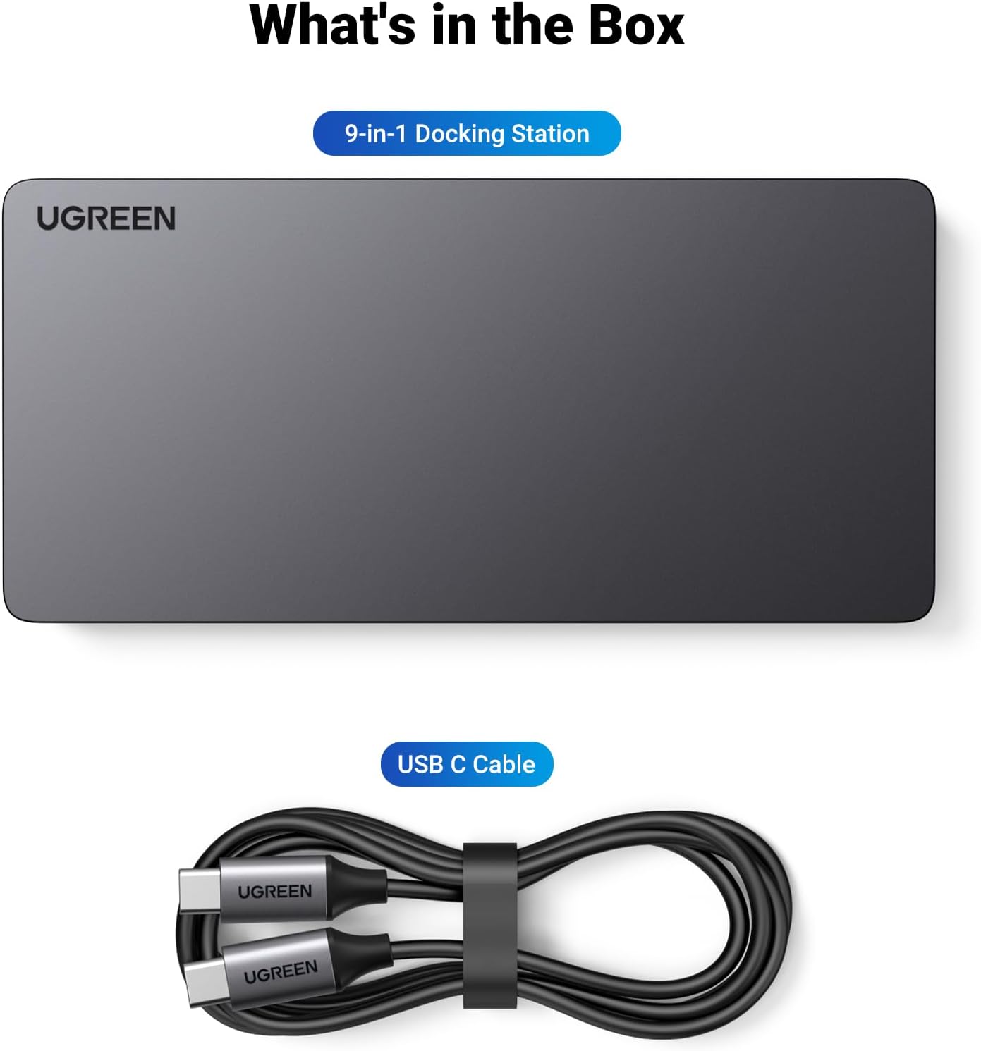 UGREEN Revodok Pro 209 USB C Docking Station, 9-in-1 DisplayLink Dual 4K@60hz Triple Extended Modes for MacBook, 2 DP & 2 HDMI Ports, 10Gbps USB C & USB-A Data, 100W PD, Ethernet for macOS, Windows