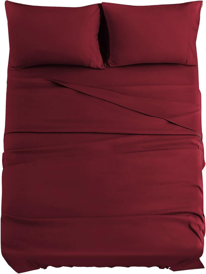 JOLLYVOGUE Queen Size Bed Sheet Set - 4 Piece Bed Sheets Set with Deep Pocket - Soft Breathable & Cooling - Resists Shrinkage & Fading Draps Queen - Easy Care (Dark Grey)
