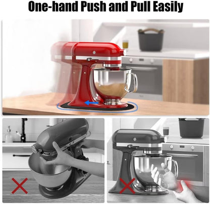 SAYAFAN Stand Mixer Slider Mat – Heavy-Duty Kitchen Mixer Mover for Tilt-Head 4.5-5Qt Stand Mixers, Non-Slip, Countertop-Safe, Durable Kitchen Appliance Mat, Black - PuriLite