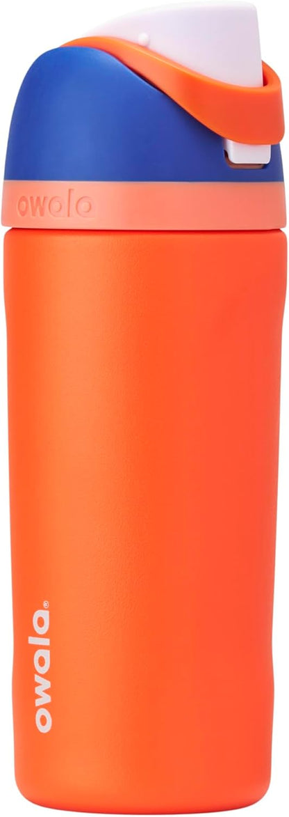 Owala FreeSip Insulated Stainless Steel Water Bottle with Straw for Sports and Travel, BPA-Free, 24-oz, Very, Very Dark