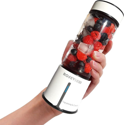Smoothie blender portable smoothies for blenders Roseview Glass bottle personal blender cordless mini blenders for smoothies cup mixer blend juicer maker mélangeur USB rechargeable (Egg Shell)