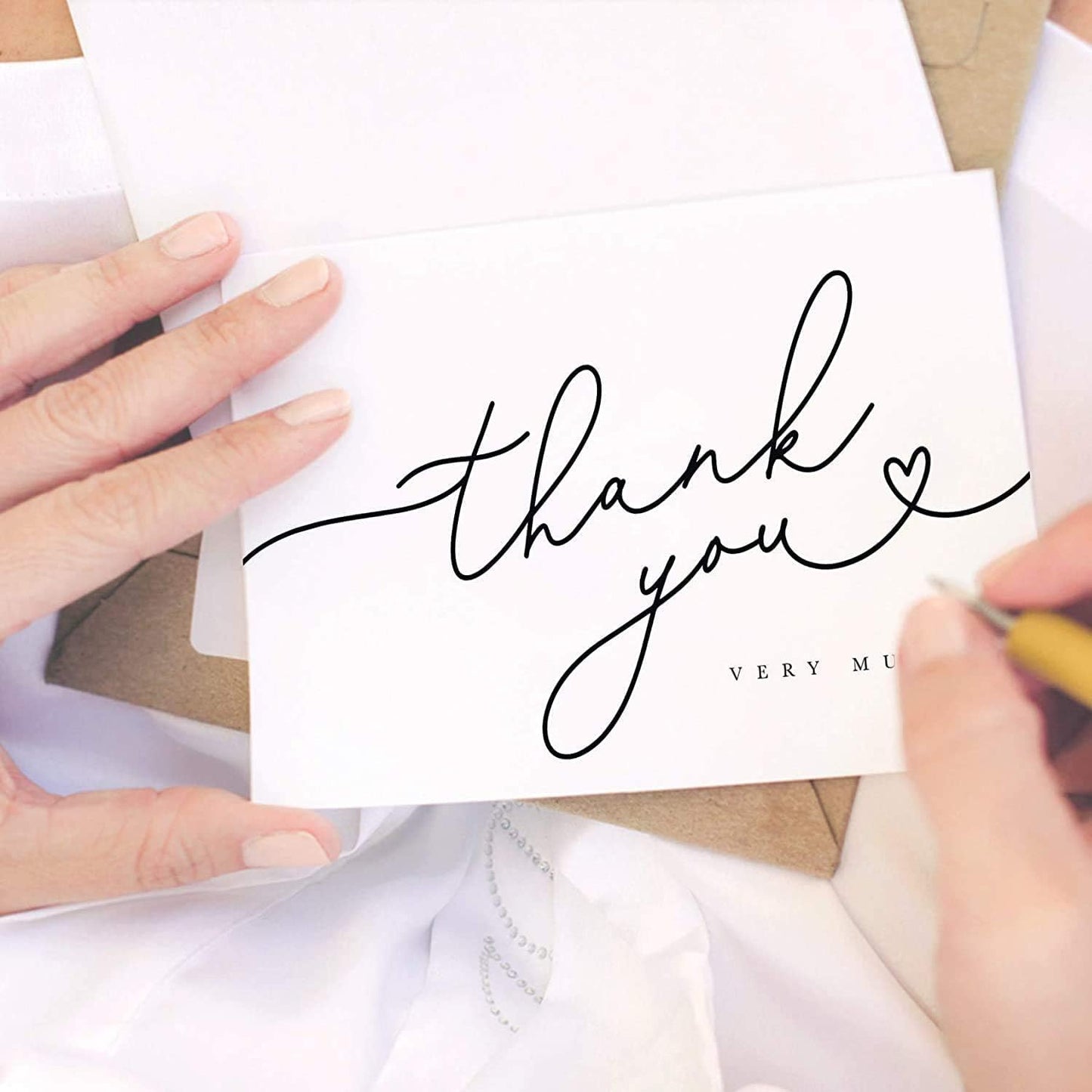 Bliss Collections Thank You Cards - Cards for Weddings, Receptions, Bridal Showers, Baby Showers, Graduations, Special (Rustic Greenery - 25 pieces)