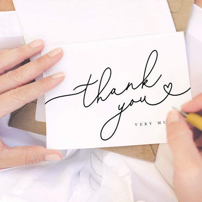 Bliss Collections Thank You Cards - Cards for Weddings, Receptions, Bridal Showers, Baby Showers, Graduations, Special (Rustic Greenery - 25 pieces)