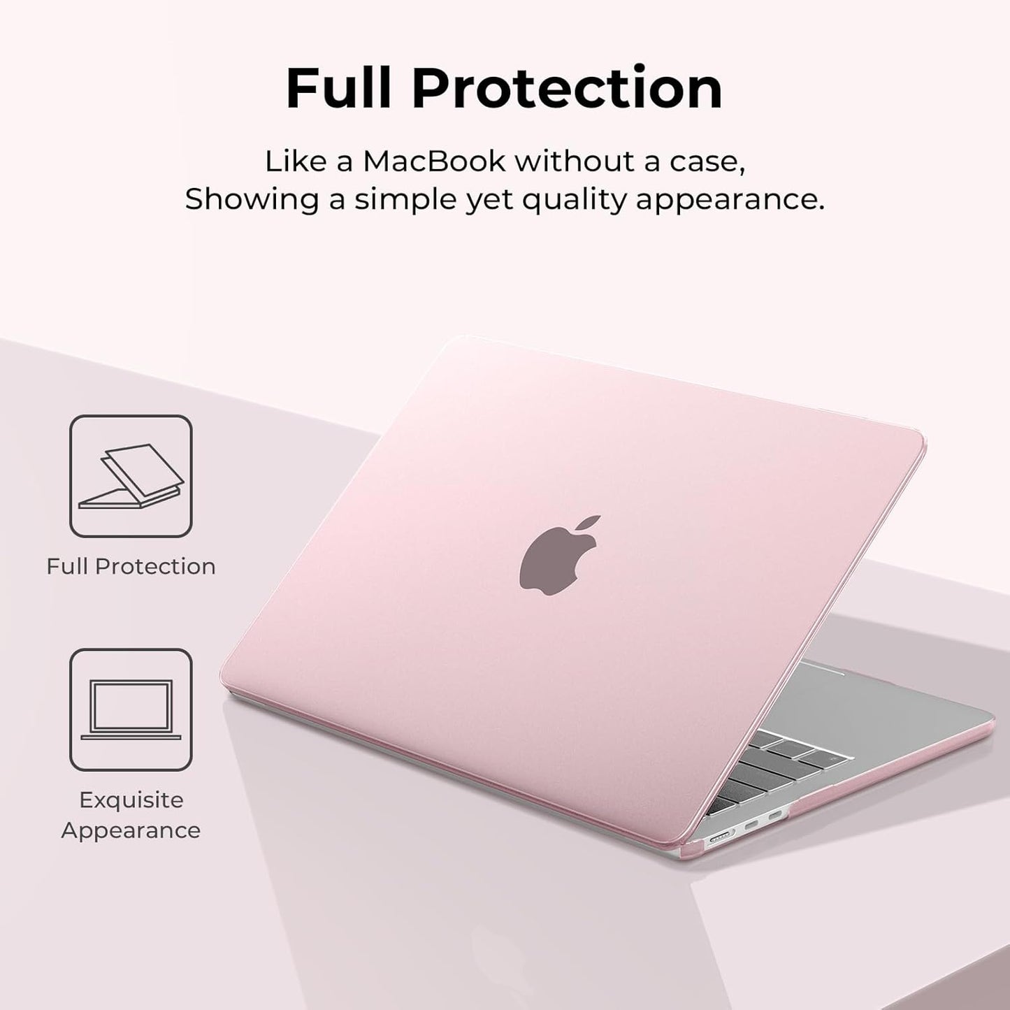 EooCoo Case Compatible with MacBook Air 13 inch M4 M3 M2 2025-2022 A3240 A3113 A2681, 13.6" Hard Case Cover & TPU Keyboard Skin & Screen Protector for Laptop Air 13.6 inch - Crystal Clear