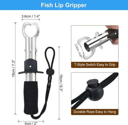 PATIKIL Hook Remover Tools Kit, Fishing Tool Kit With Plier, Lip Gripper, 110lb Digital Scale, Lanyard and Sleeve