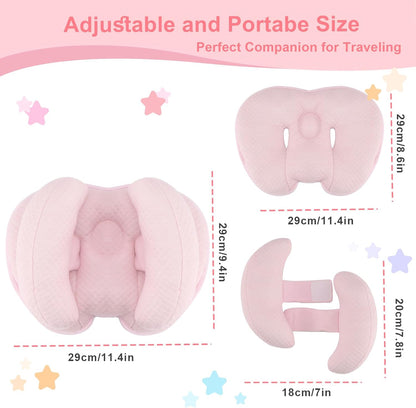 KAKIBLIN 2 in 1 Baby Head Pillow with Banana Neck Pillow for 3 Months to 8 Months Baby Travel Pillow for Stroller or Bed