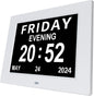 [2025 Newest] Digital Day Calendar Clocks 3 Medicine Reminders Extra Large 8 Inch Non-Abbreviated Day Date Month Dementia Senior Clock for Eldarly Memory Loss Vision Impaired Clock