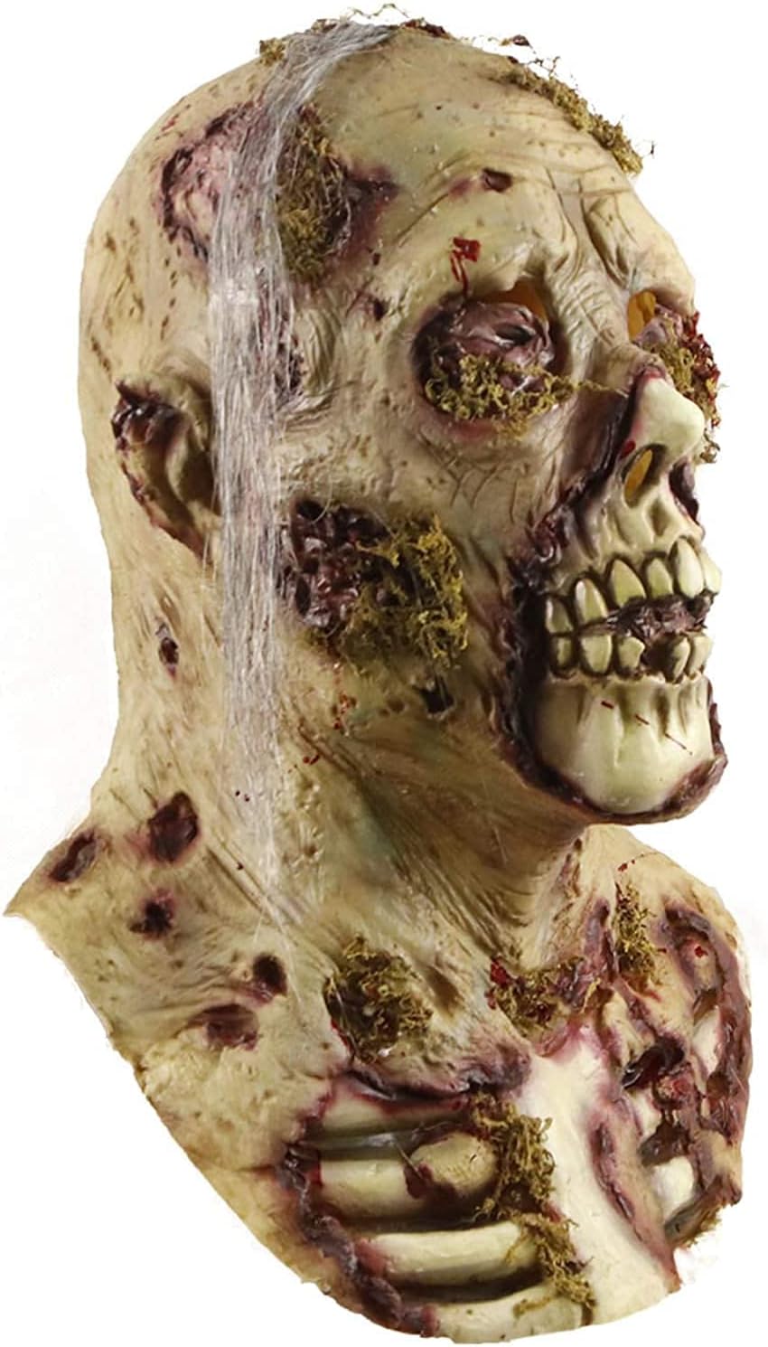 MOLEZU Scary Zombie Head Mask Vampire Mask Walking Dead Latex Halloween Costume Party Cosplay Props Adult