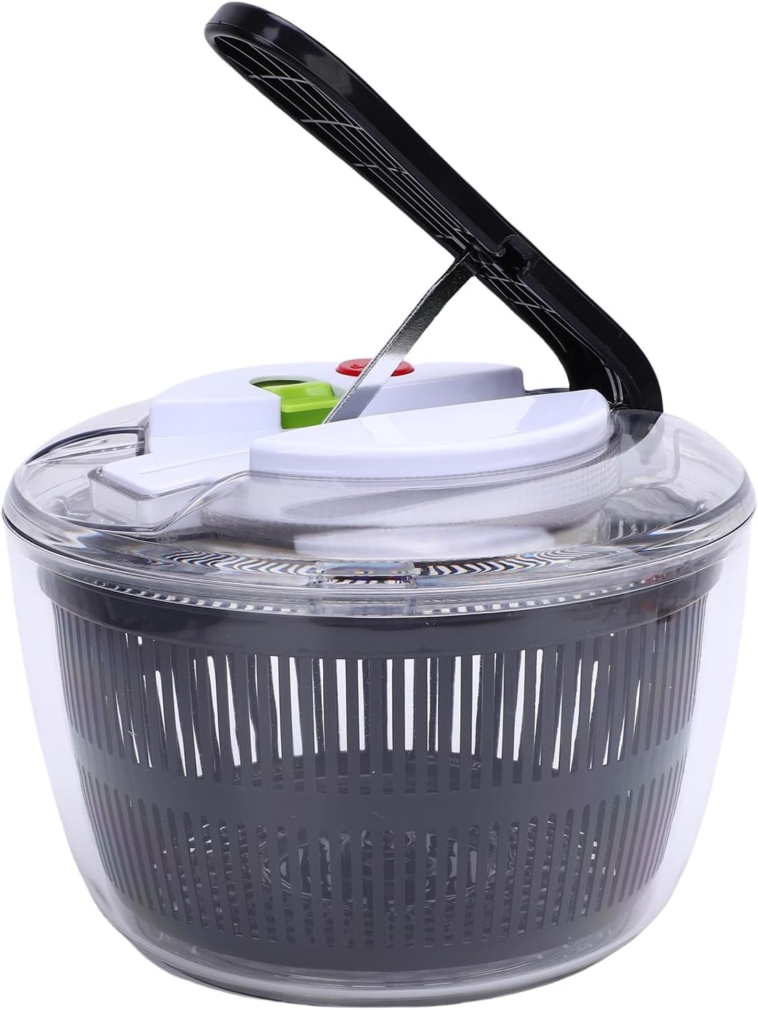 SENECESLI Salad Spinner, Easy Press Vegetable Dryer PP for Lettuce (Black)