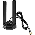 Gintai WiFi 6E Tri-Band Antenna 6GHz 5GHz 2.4GHz Magnetic Base with 2.6ft Extension Cable Gaming WiFi Antenna for PC Desktop Computer ASUS Rog Strix,B550 Motherboard,z790 Card 6E Card,WiFi Router Card