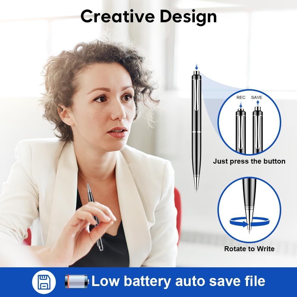 64GB Voice Recorder, Digital Voice Activated Recorder with Playback for Lectures Meetings, Dictaphone Recording Device, Tap Recorder with Noise Reduction Interviews - 1536Kpbs