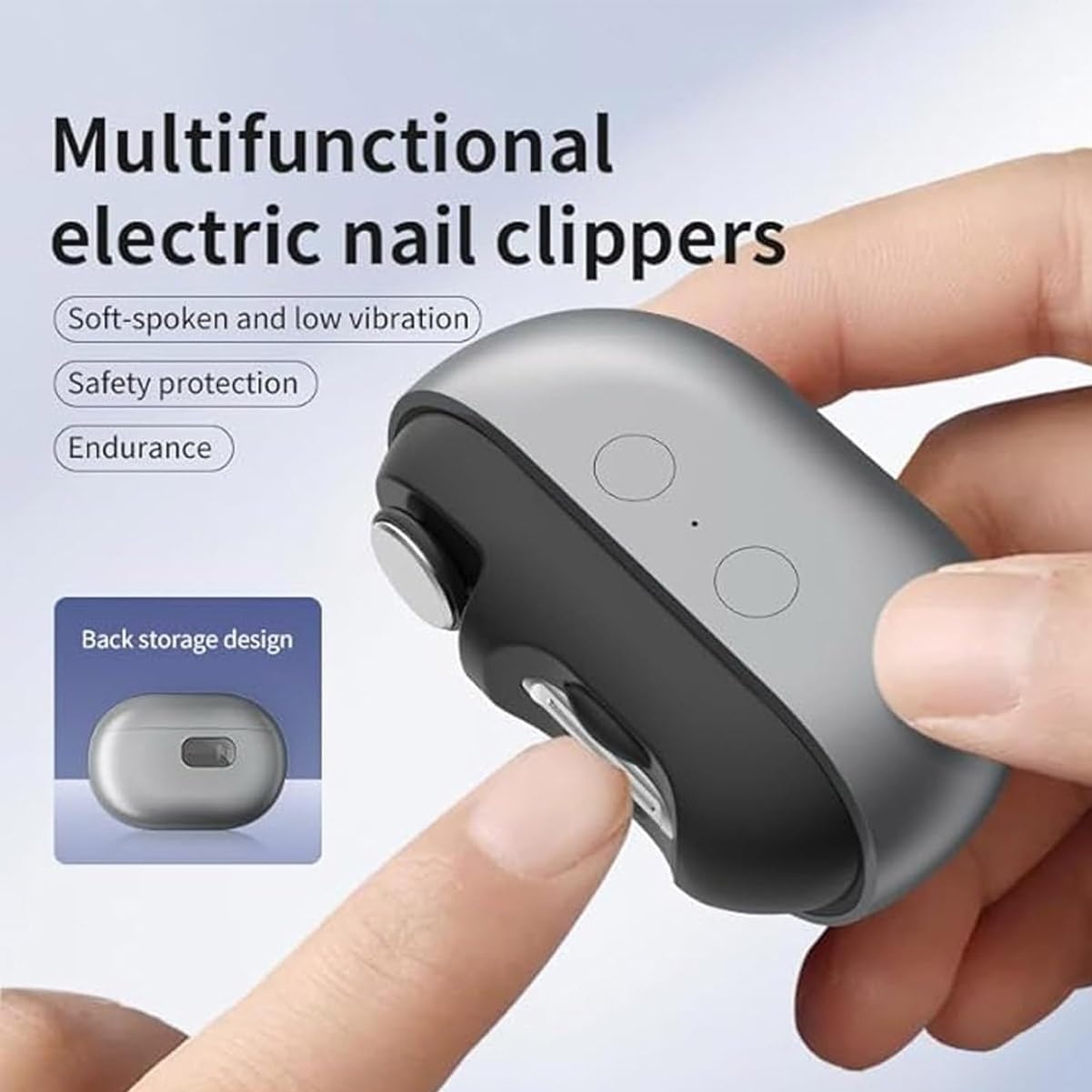 Yosody Nail Clipper, Easy Clip Electric Nail Clippers, Smart Nail Clippers, With Led Light, Nail Scraps Storage And Polishing