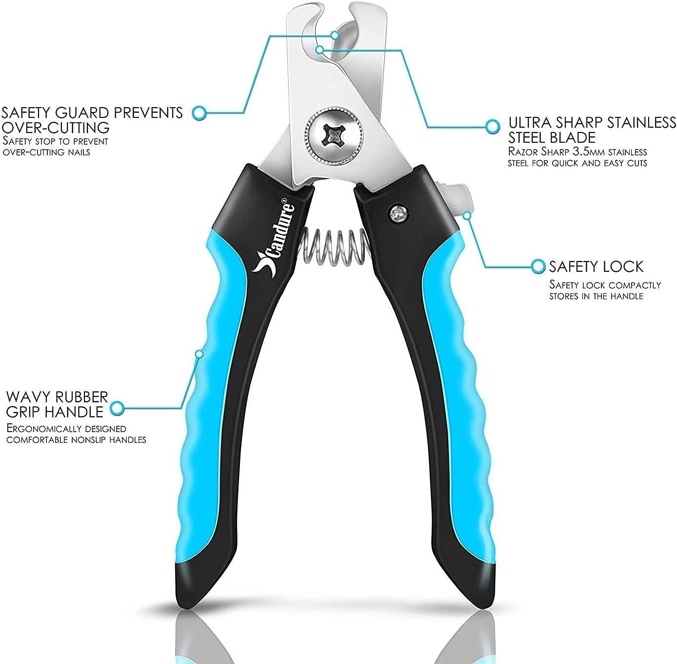 Candure Cat Nail Clippers Stainless Steel Cat Claw Trimmers for Rabbits,Guinea Pigs, Birds, Puppies, Kittens and Small Animals- Pet Nail Clippers for Professional and Home Use (Black)
