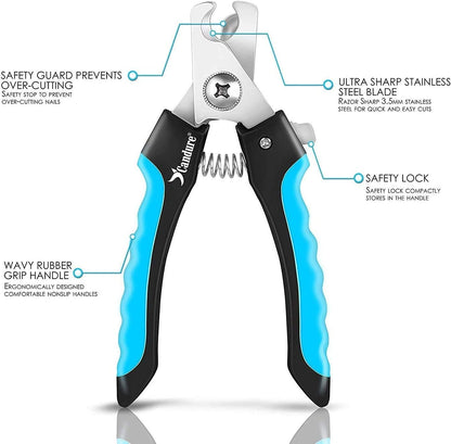 Candure Cat Nail Clippers Stainless Steel Cat Claw Trimmers for Rabbits,Guinea Pigs, Birds, Puppies, Kittens and Small Animals- Pet Nail Clippers for Professional and Home Use (Black)
