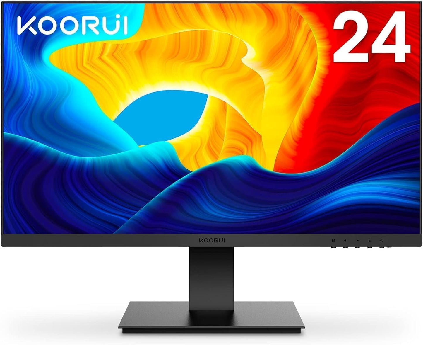 KOORUI 27 inch Gaming Monitor, QHD (2560 x 1440) R1500 180Hz Curved Monitors, AdaptiveSync with 1ms, VESA Compatible, HDR10, 1 x Display Port 1.4 & 2 x HDMI 2.0, Eye Care 27E6QCA