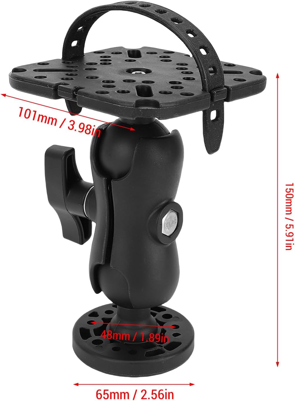 Keenso Fish Finder Mount, Universal 360 Degree Rotating Ball Bracket with ABS Material for Marine Boat Kayak Pontoon Canoe